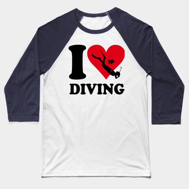 Love diving Baseball T-Shirt by nektarinchen